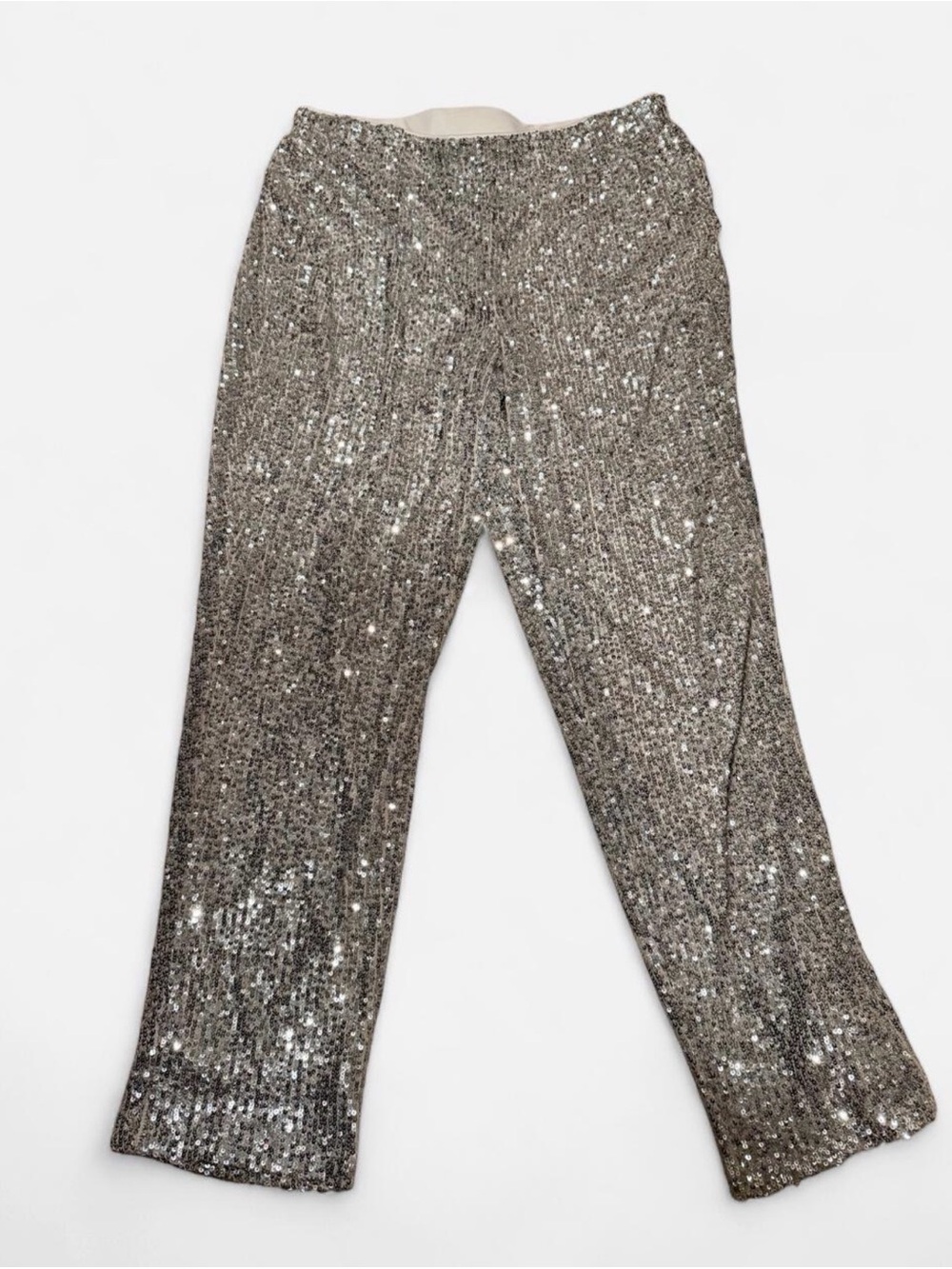 Cable & Gauge Silver Sequin Ankle Pants